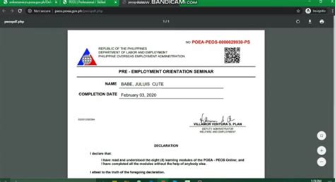 peos number|How to Apply PEOS Certificate: Pre.